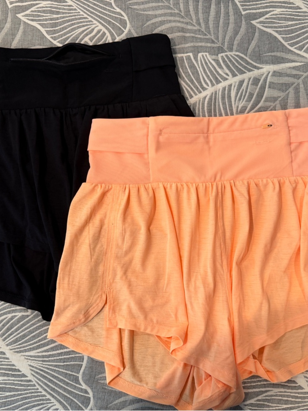 Free People Women's Athletic Shorts in Black and Peach